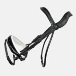 Dyon - Bridon Muserolle Combinée Large Vernie Doublure Blanche Noir